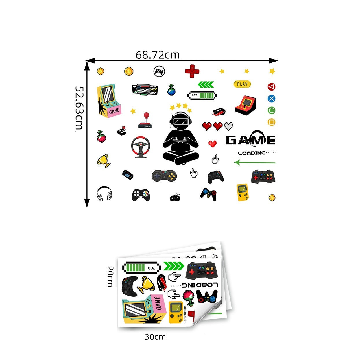 Muursticker game glow in the dark kinderkamer