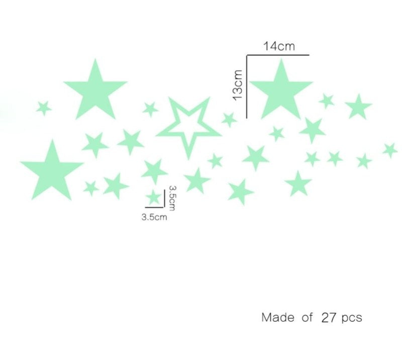 Muursticker glow in the dark sterren muursticker kinderkamer