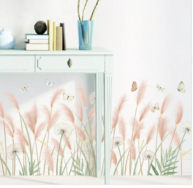 Muursticker gras - planten plint / strook