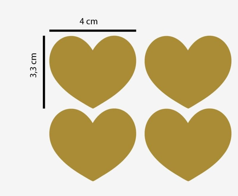 Muursticker hartjes goud 120 stuks kinderkamer