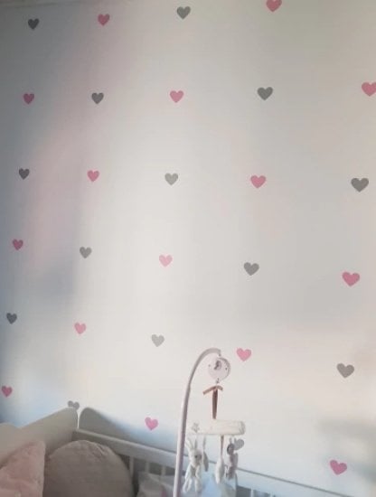 Muursticker hartjes kinderkamer / babykamer