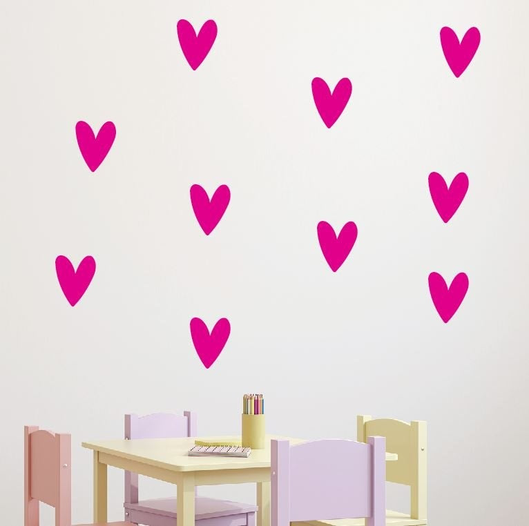 Muursticker hartjes print / patroon babykamer 2