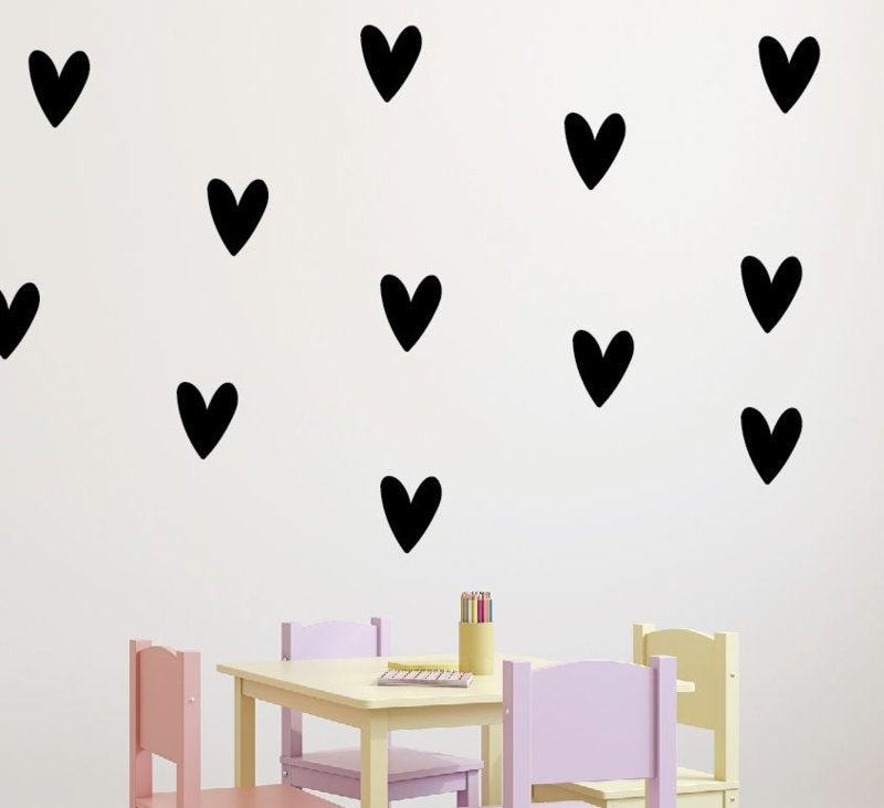 Muursticker hartjes print / patroon babykamer 2