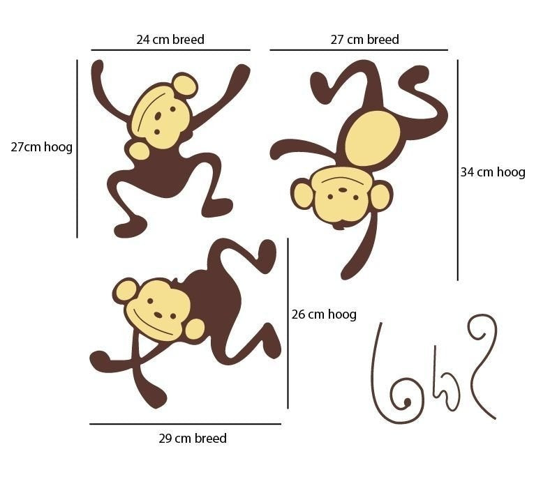 Muursticker jungle apen babykamer / kinderkamer