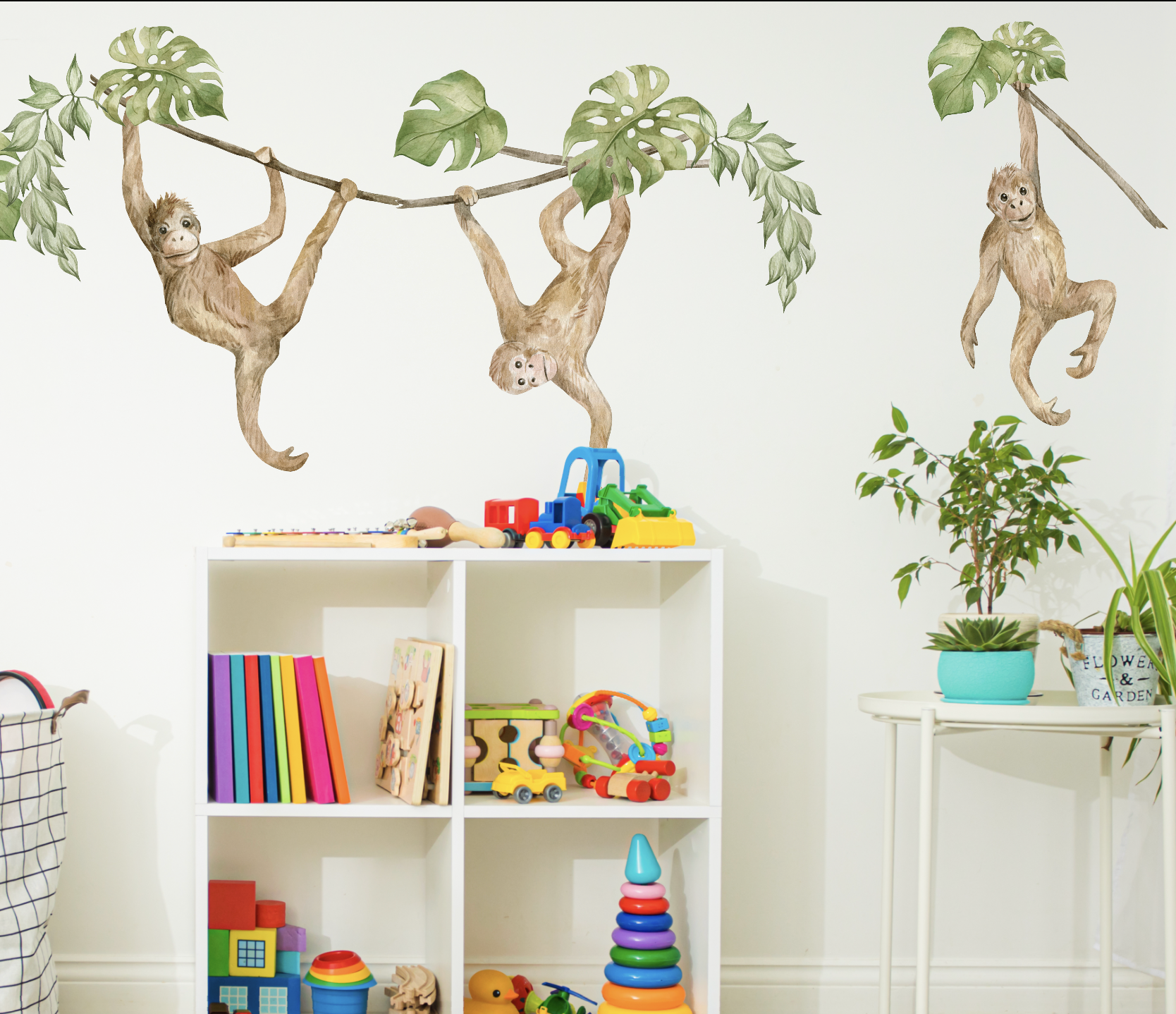 Muursticker Jungle Apen - Speelse Jungle voor Kinderkamers