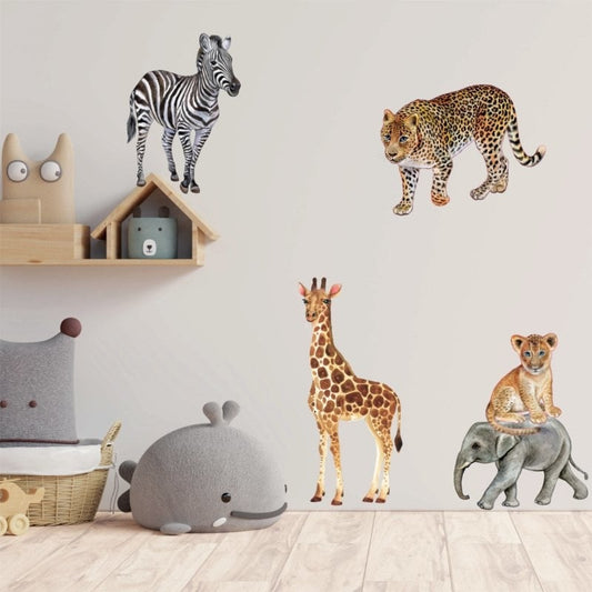 XL jungle animals wall sticker set for children's room