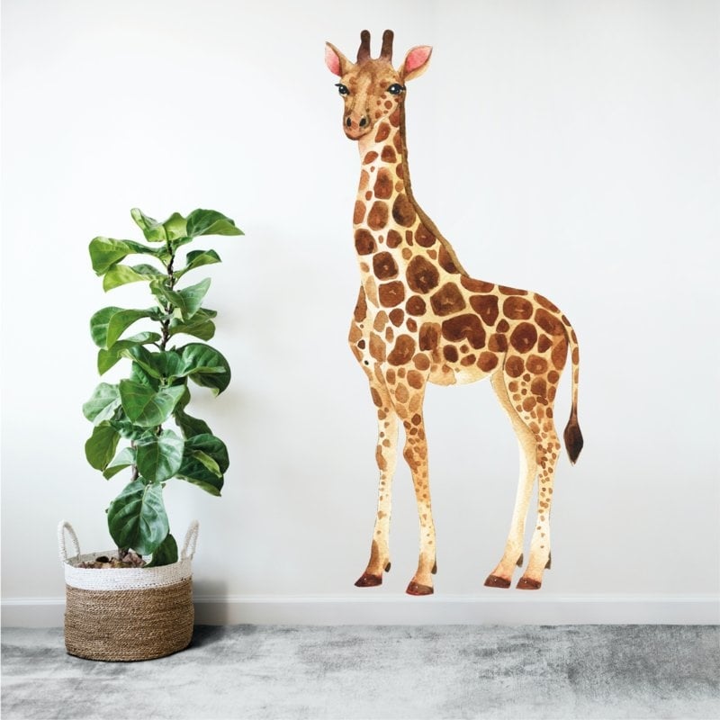 Muursticker jungle giraffe afrika kinderkamer