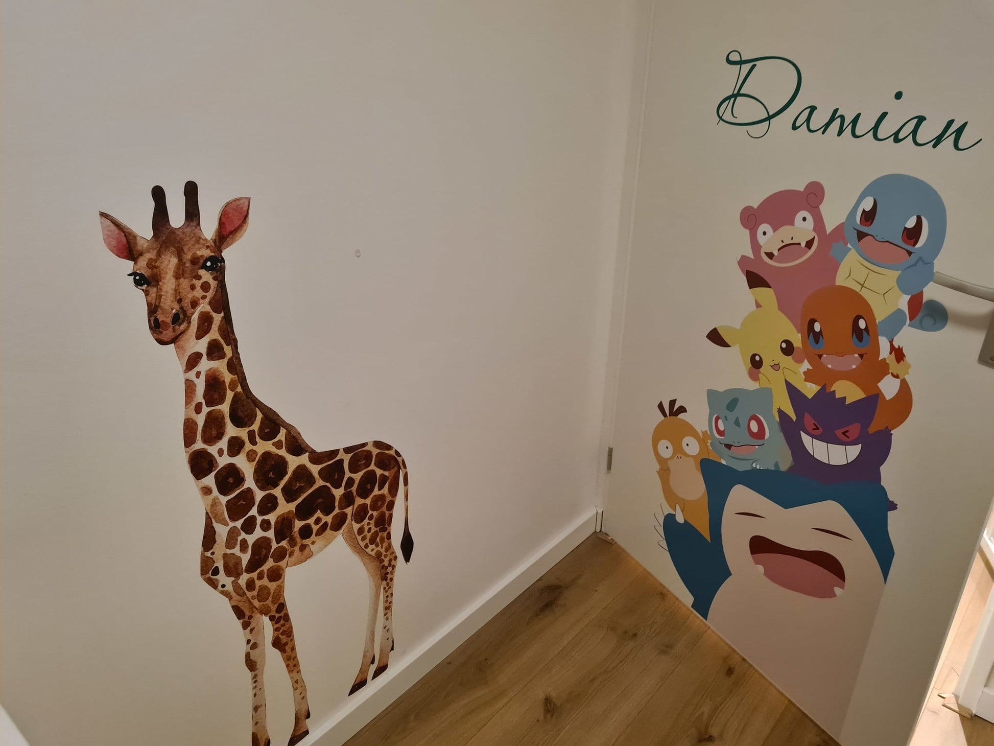 Muursticker jungle giraffe afrika kinderkamer