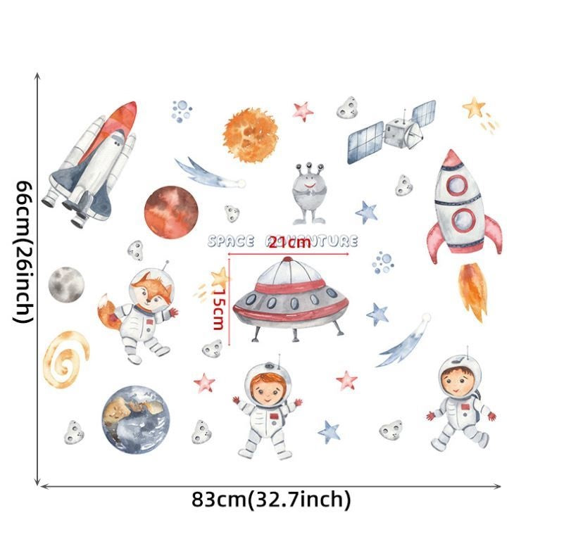 Muursticker ruimte kinderkamer wanddecoratie