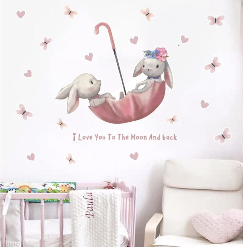 Muursticker konijn babykamer - kinderkamer