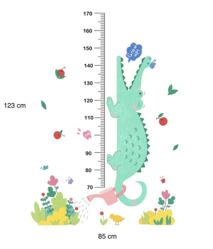 Muursticker krokodil groeimeter - hoogtemeter kinderkamer
