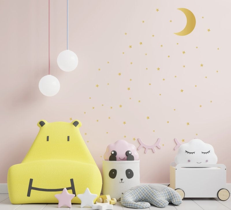 Muursticker maan en sterren kinderkamer