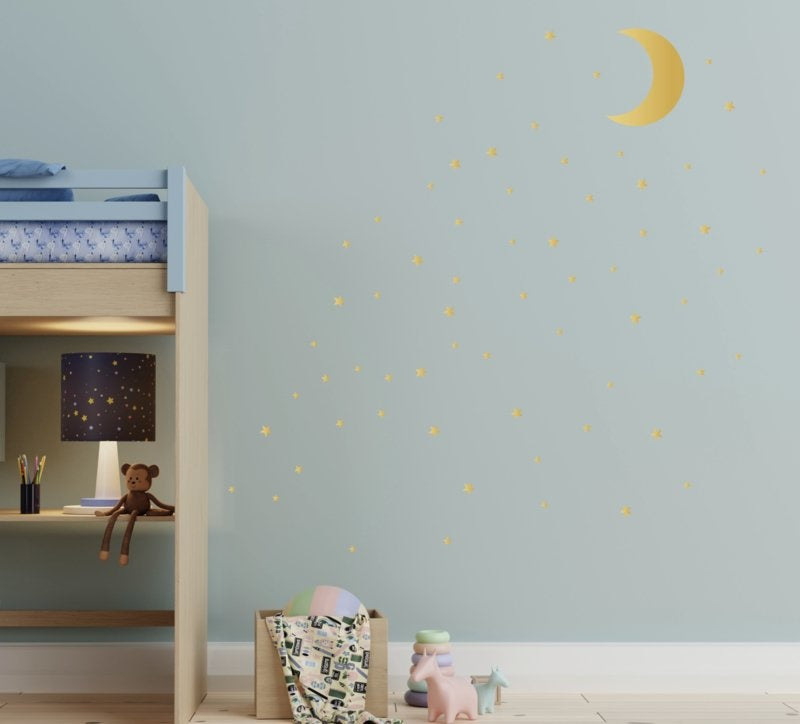 Muursticker maan en sterren kinderkamer