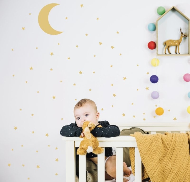Muursticker maan en sterren kinderkamer