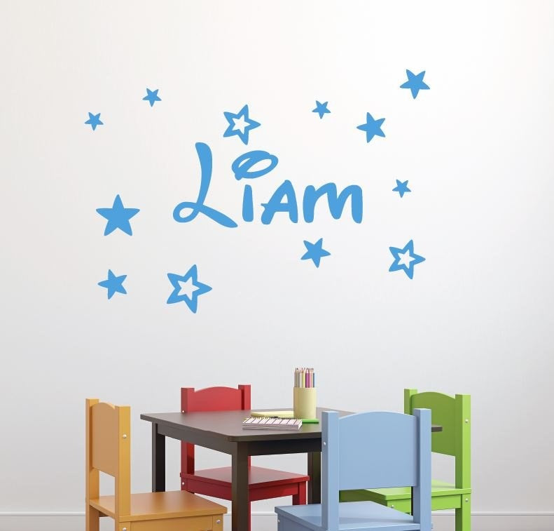 Muursticker naam met sterren Disney kinderkamer