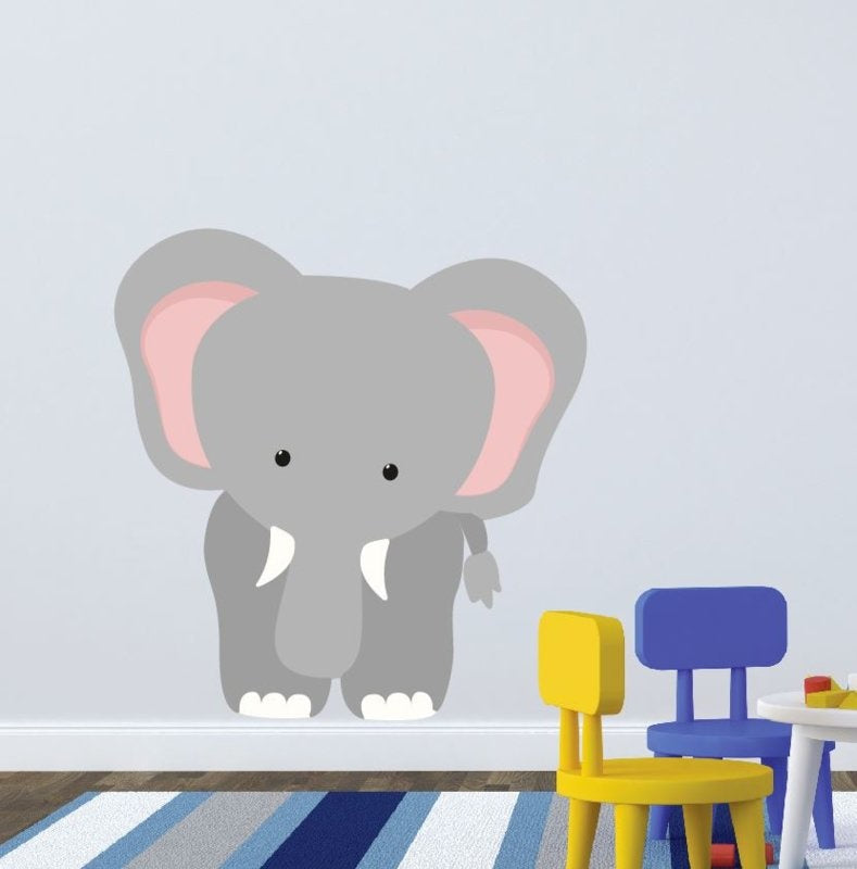 Muursticker olifant jungle babykamer XL