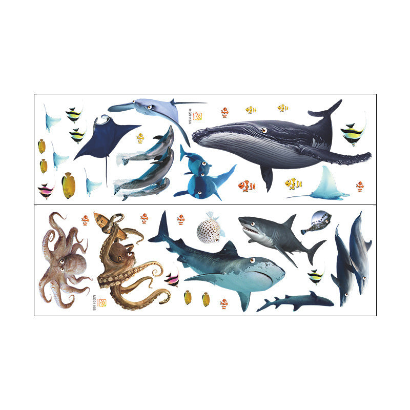 Muursticker zeedieren oceaan set kinderkamer