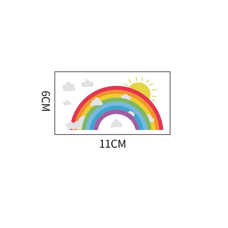 Glow in the Dark Regenboog Sticker - Lichtknopje