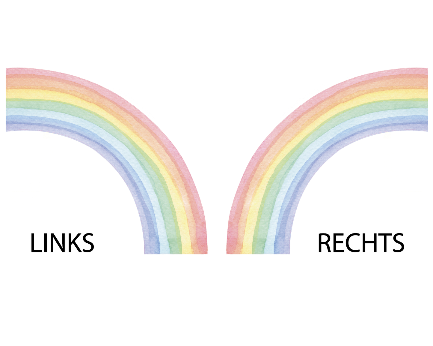 Muursticker aquarel regenboog XXL kinderkamer