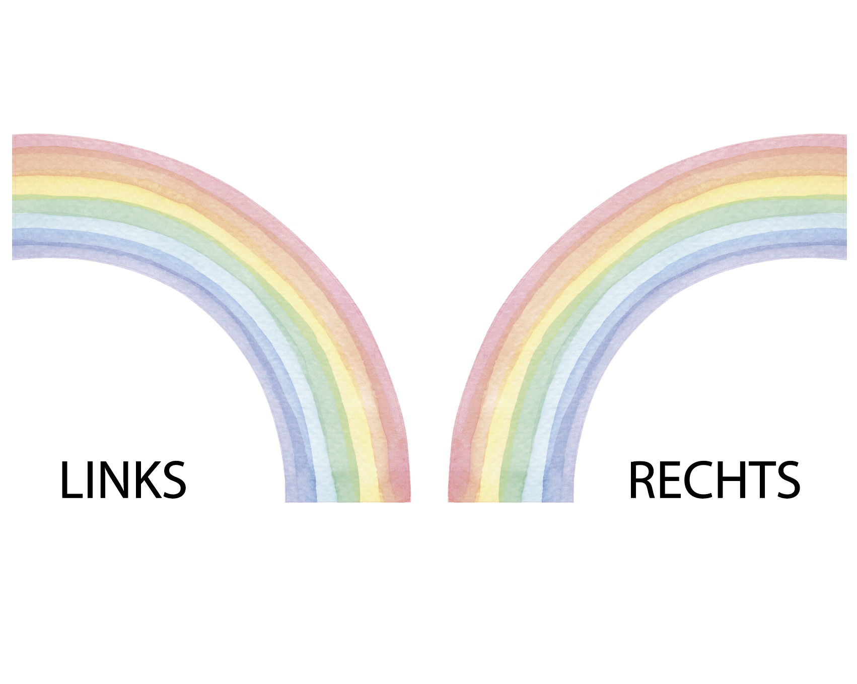 Muursticker aquarel regenboog XXL kinderkamer