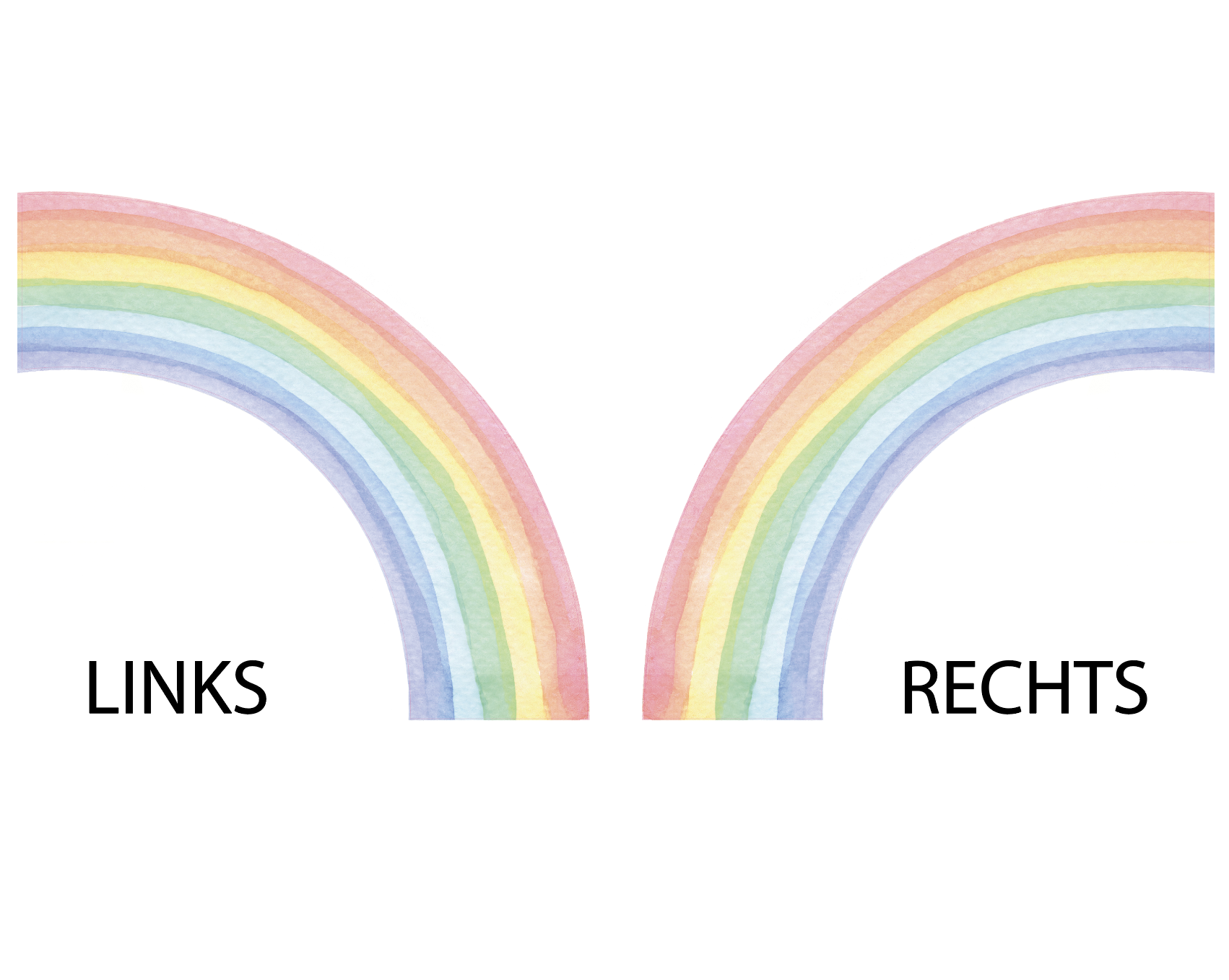 Muursticker aquarel regenboog XXL kinderkamer