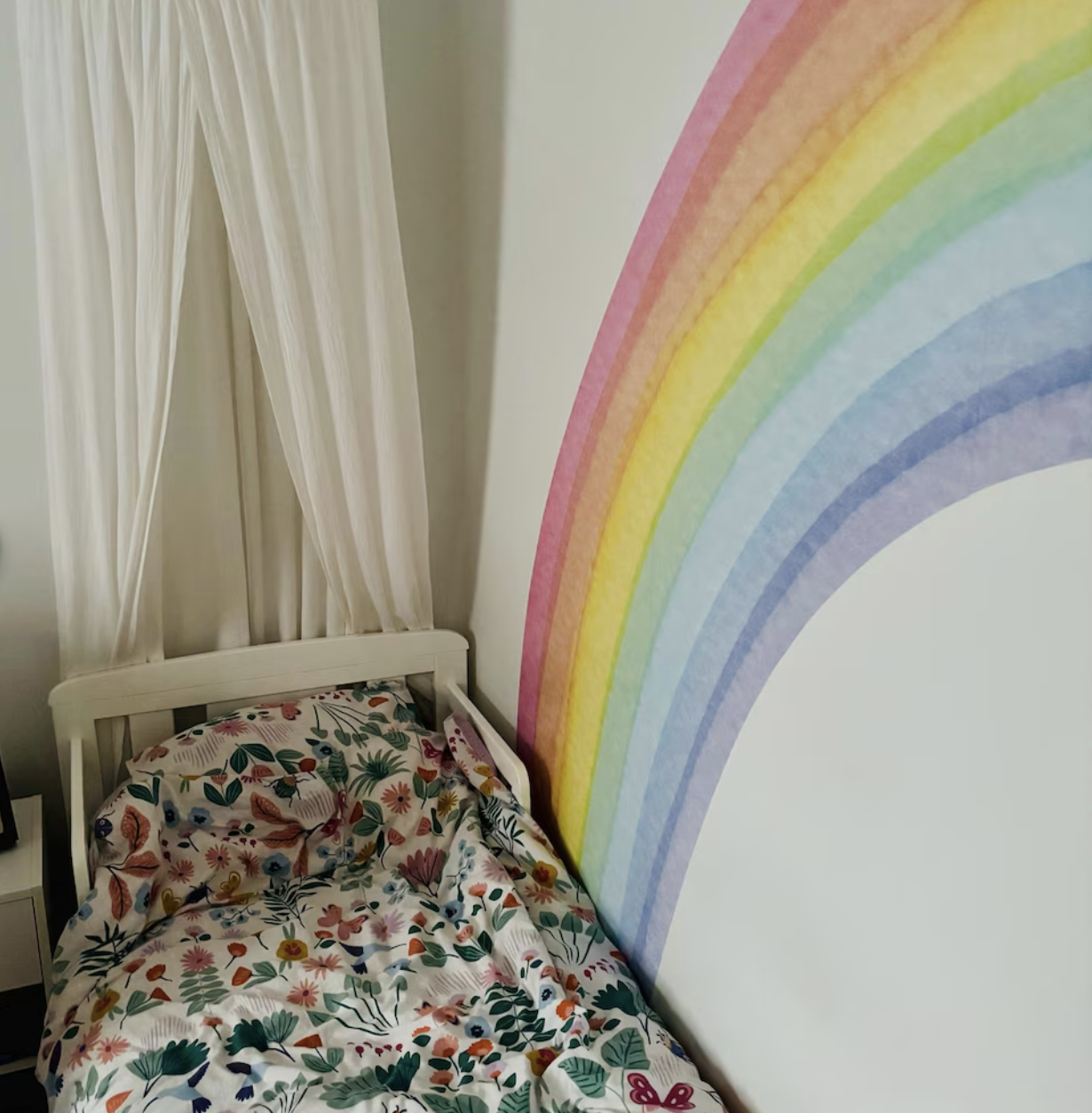 Muursticker aquarel regenboog XXL kinderkamer