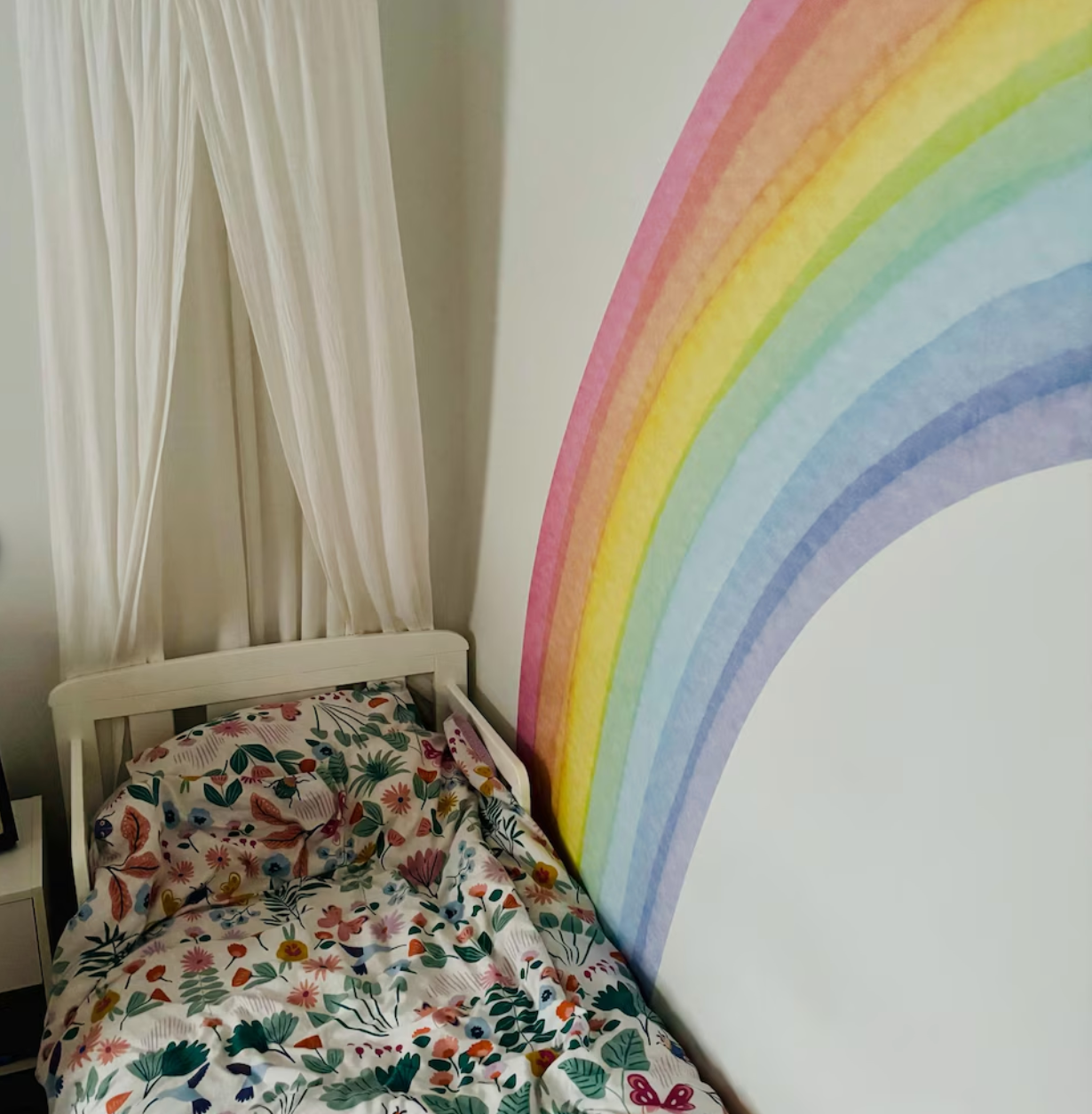 Muursticker aquarel regenboog XXL kinderkamer