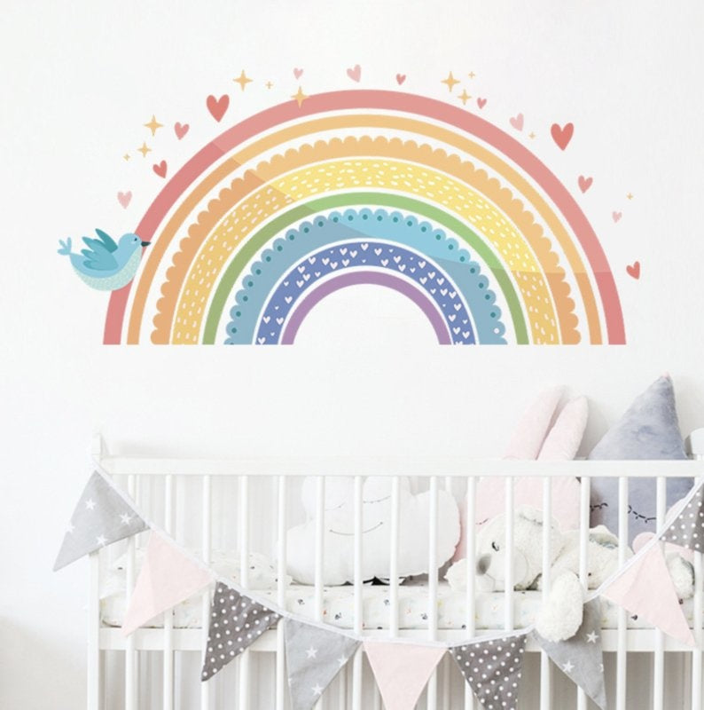 Muursticker regenboog kinderkamer
