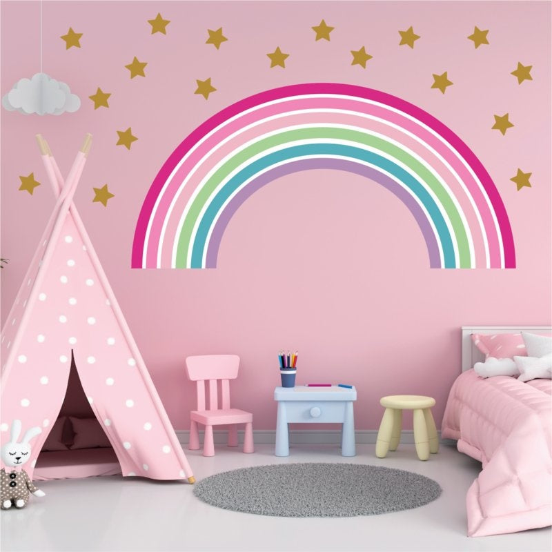 Muursticker regenboog kinderkamer