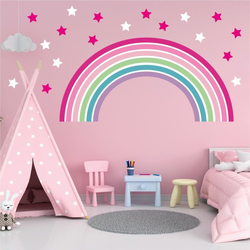 Muursticker regenboog kinderkamer