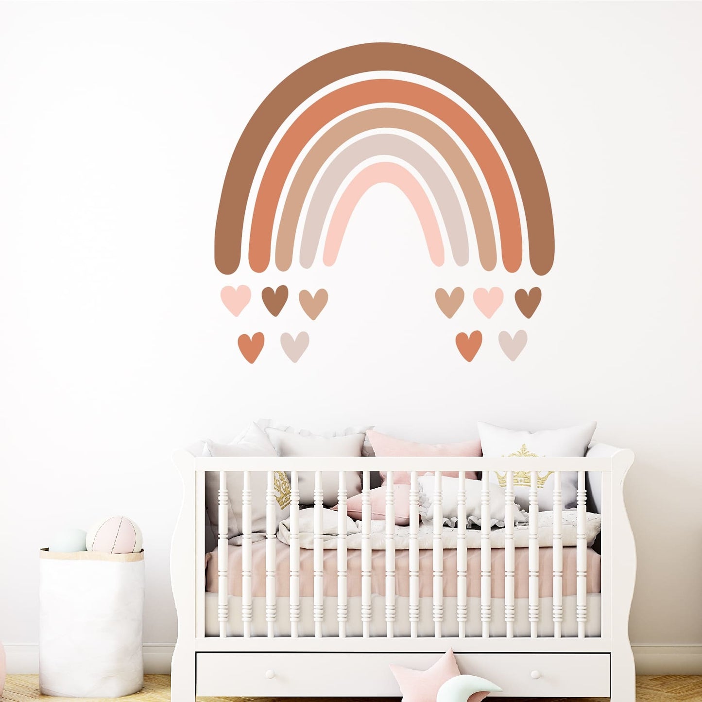 Muursticker regenboog aardetinten kinderkamer