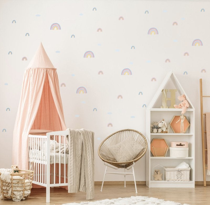 Muursticker regenboog mini kinderkamer / babykamer (1)