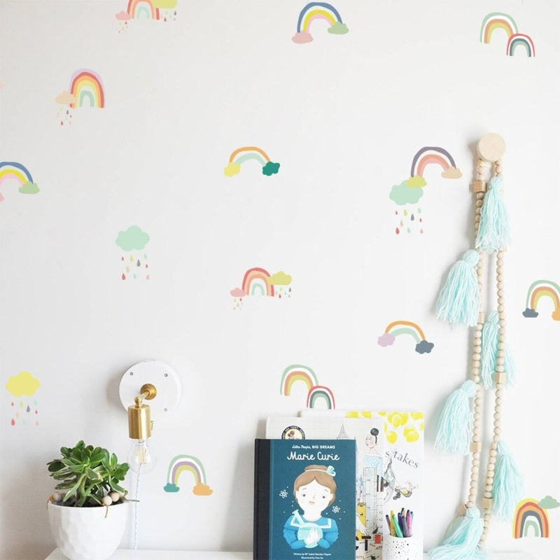 Muursticker regenboog mini kinderkamer / babykamer