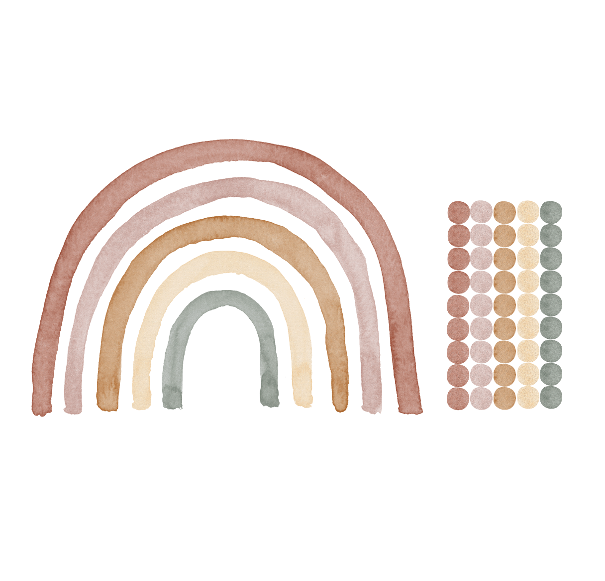 Regenboog pastel roest kleuren