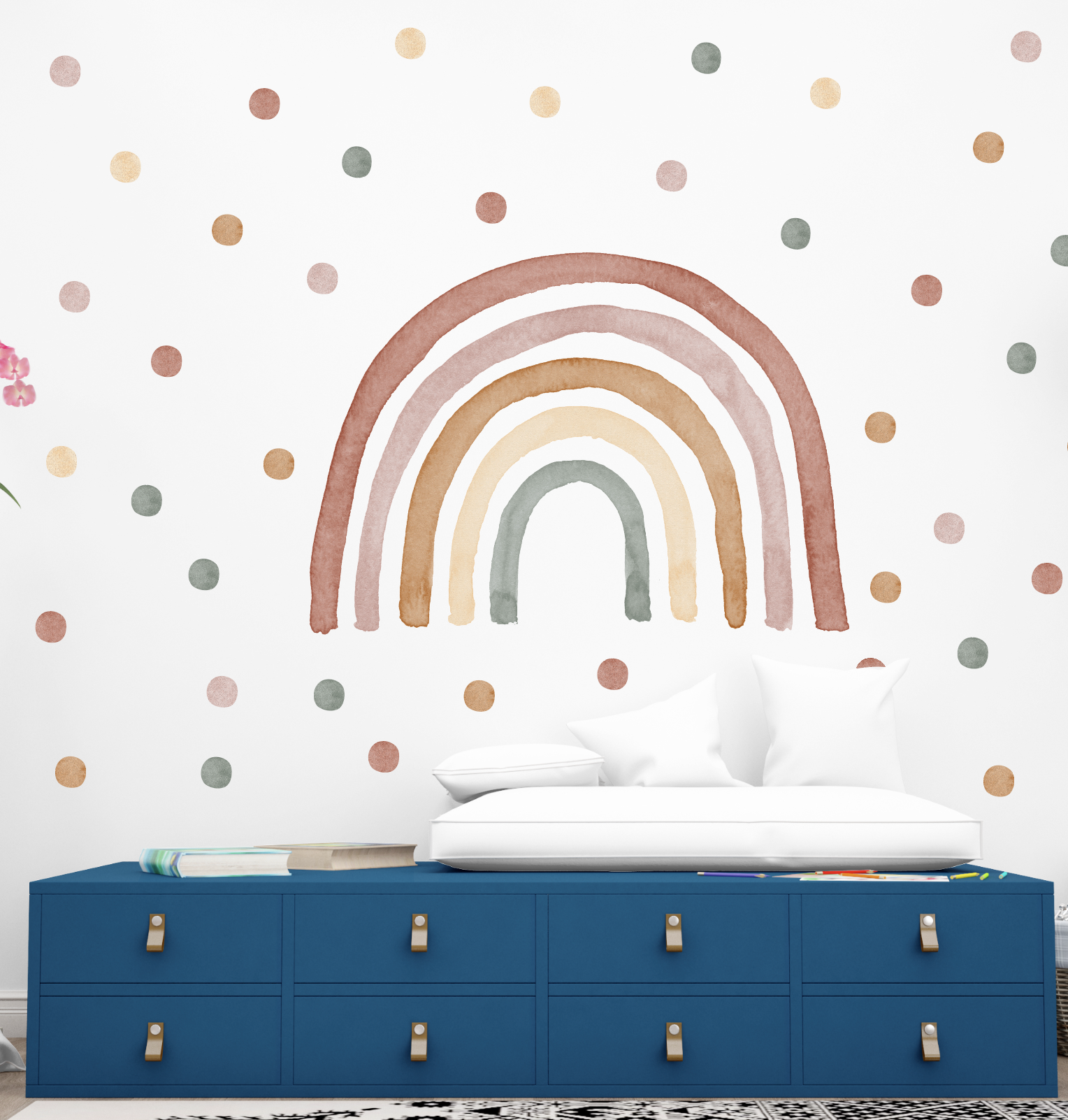 Regenboog pastel roest kleuren