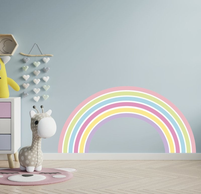 Muursticker regenboog unicorn stijl kinderkamer