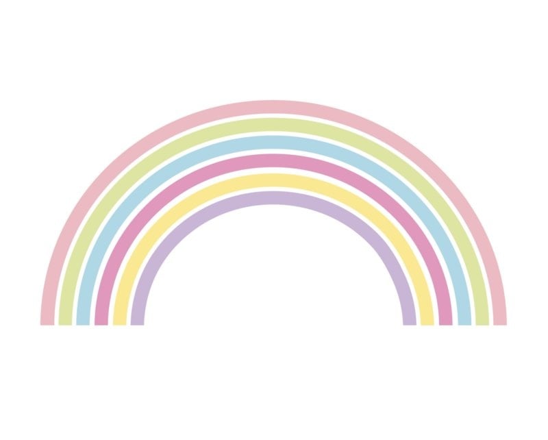 Muursticker regenboog unicorn stijl kinderkamer