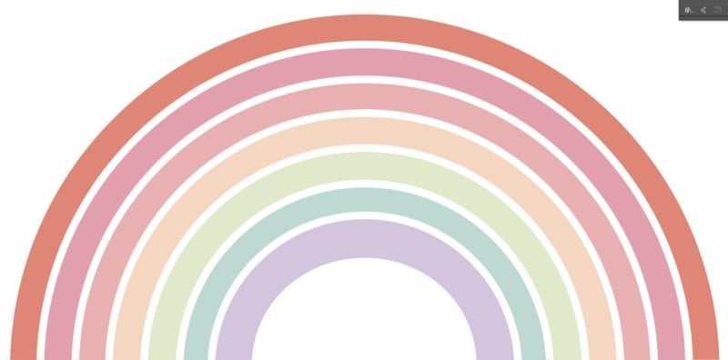 Muursticker regenboog zachte kleuren kinderkamer