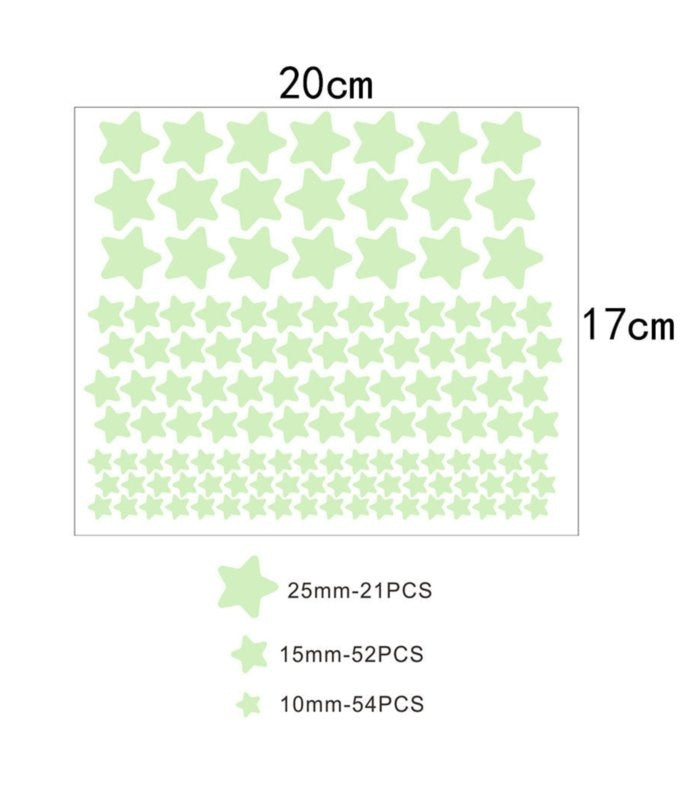 Muursticker sterren glow in the dark kinderkamer 127 stuks