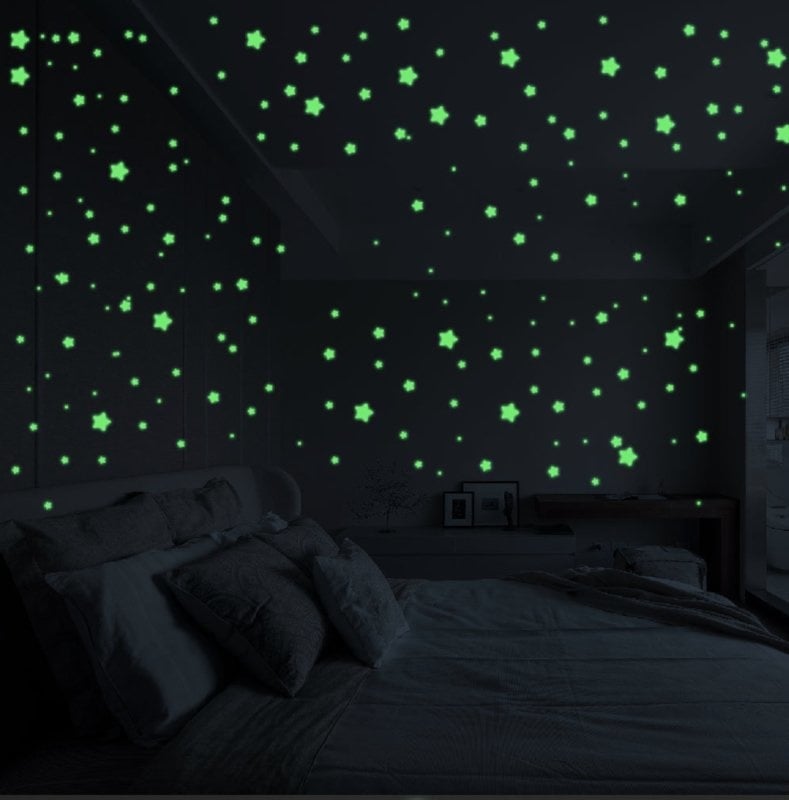 Muursticker sterren glow in the dark kinderkamer 127 stuks