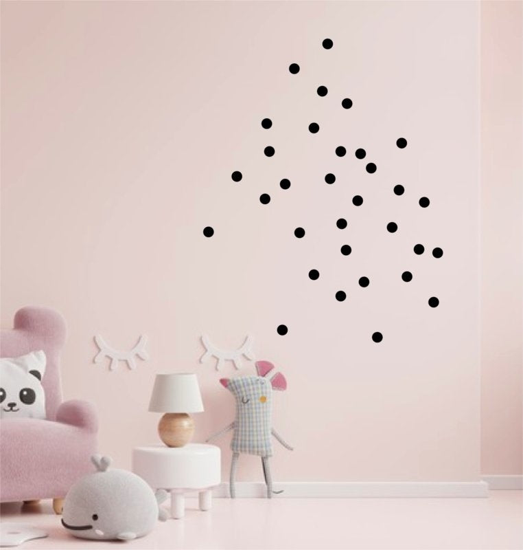 Muursticker stippen 2x2cm kinderkamer