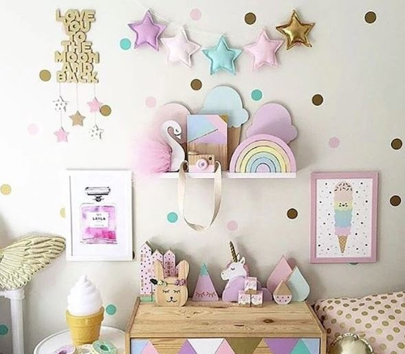 Muursticker stippen cirkels  4 cm (60 stuks) babykamer