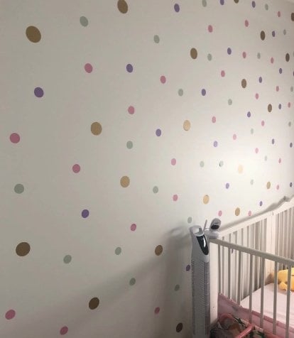 Muursticker stippen cirkels print / patroon kinderkamer - babykamer