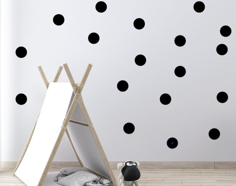 Muursticker stippen cirkels zwart 5cm 60x
