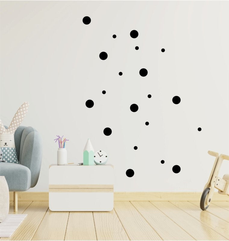Muursticker stippen mix  96 stuks kinderkamer