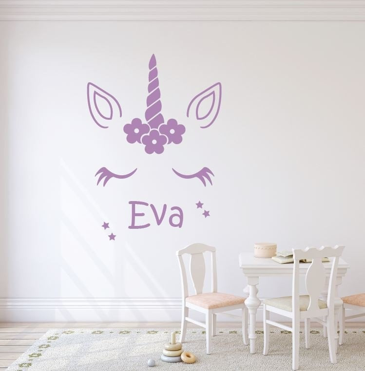 Muursticker unicorn babykamer / kinderkamer meisjes