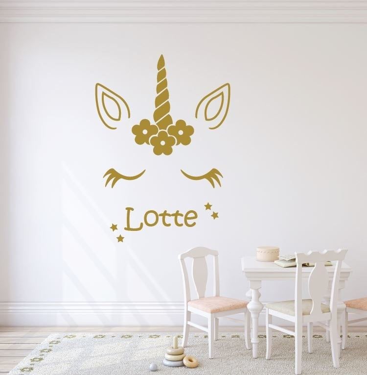 Muursticker unicorn babykamer / kinderkamer meisjes