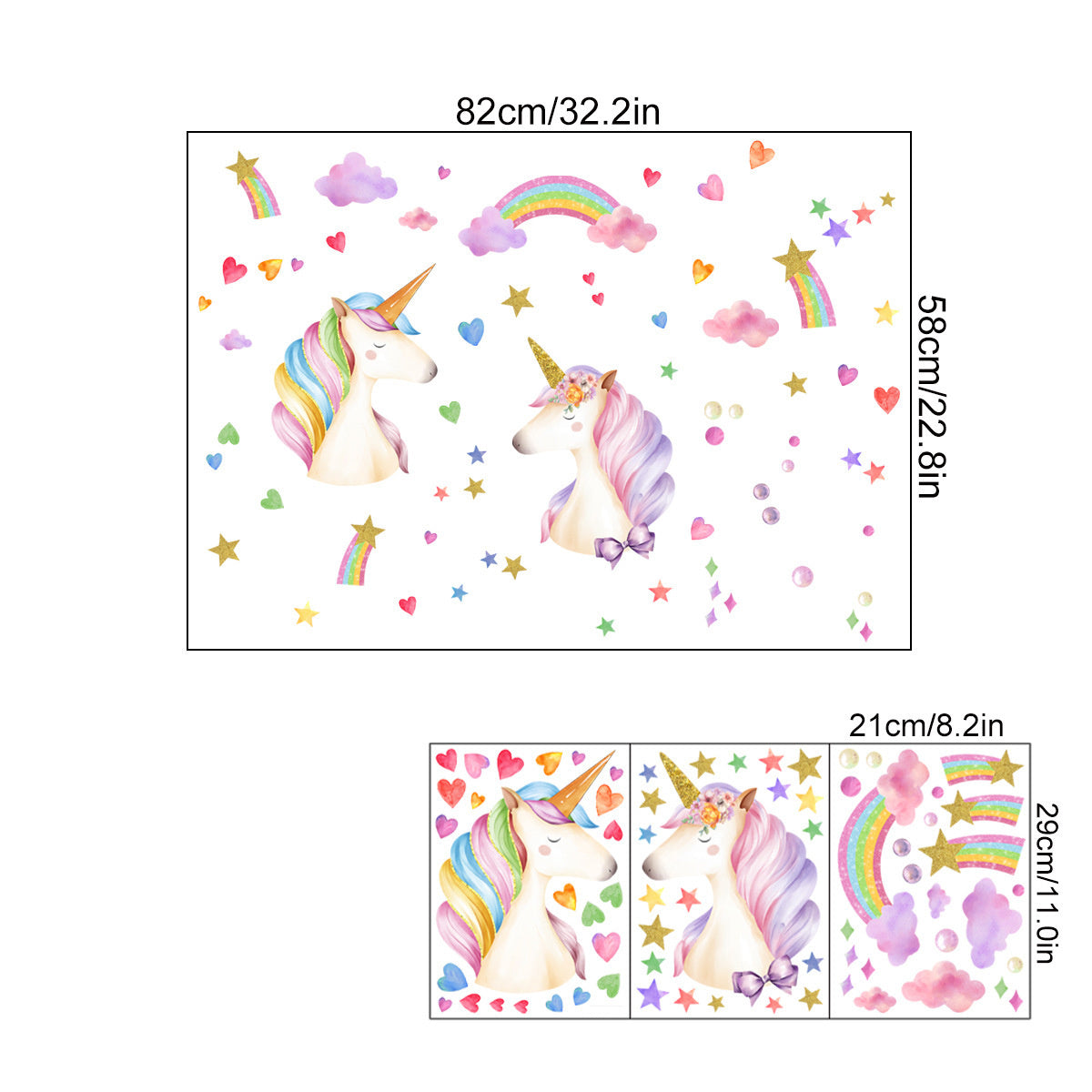 Muursticker Glow in the dark Unicorn