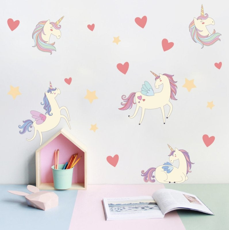Muursticker unicorn stickers kinderkamer / babykamer