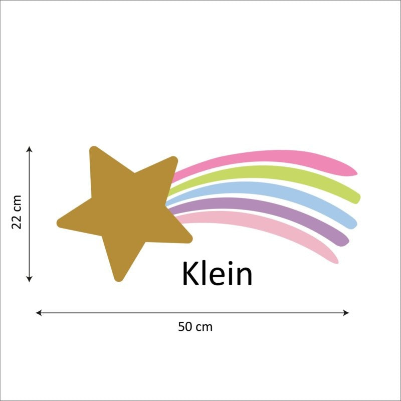 Muursticker vallende ster unicorn stijl kinderkamer meisjes